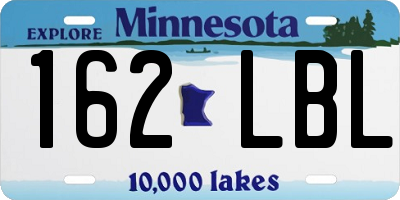 MN license plate 162LBL