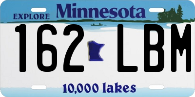MN license plate 162LBM