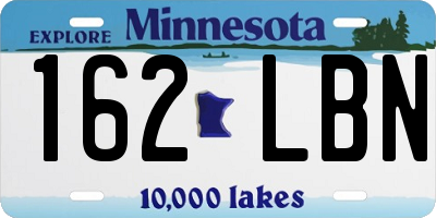 MN license plate 162LBN
