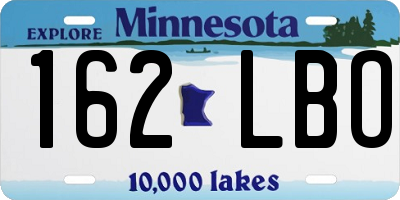 MN license plate 162LBO