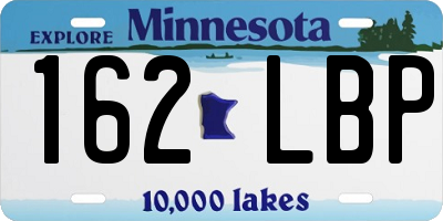 MN license plate 162LBP