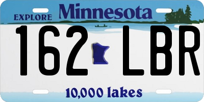 MN license plate 162LBR