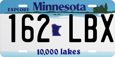 MN license plate 162LBX