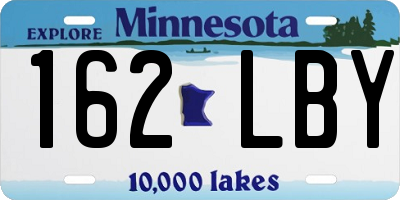 MN license plate 162LBY