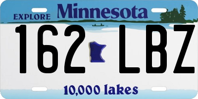 MN license plate 162LBZ