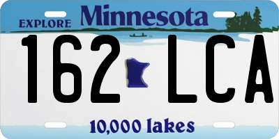 MN license plate 162LCA