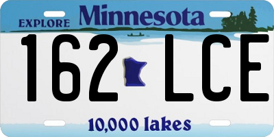 MN license plate 162LCE