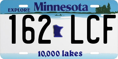 MN license plate 162LCF