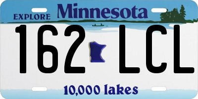 MN license plate 162LCL