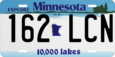 MN license plate 162LCN