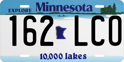 MN license plate 162LCO