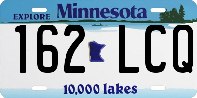 MN license plate 162LCQ