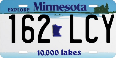 MN license plate 162LCY