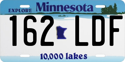 MN license plate 162LDF