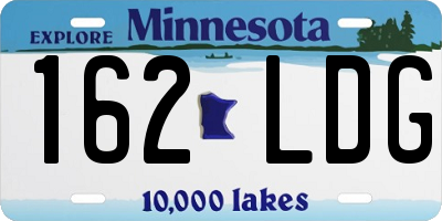 MN license plate 162LDG