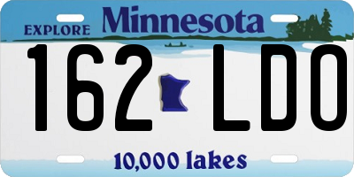 MN license plate 162LDO