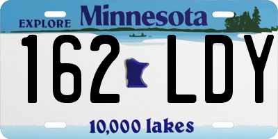 MN license plate 162LDY