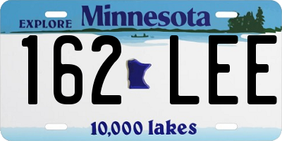 MN license plate 162LEE