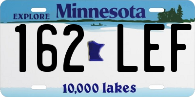 MN license plate 162LEF