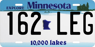 MN license plate 162LEG