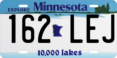 MN license plate 162LEJ