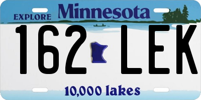 MN license plate 162LEK