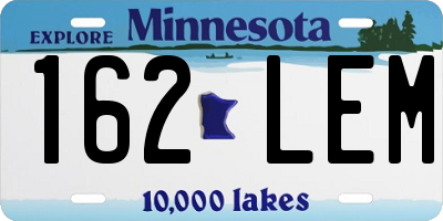 MN license plate 162LEM