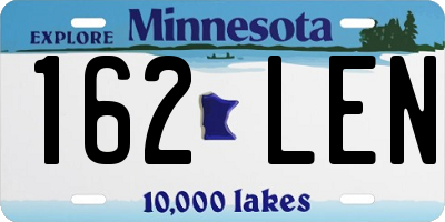 MN license plate 162LEN