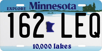 MN license plate 162LEQ