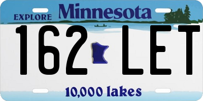 MN license plate 162LET