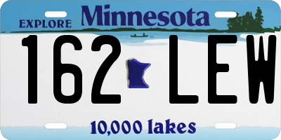 MN license plate 162LEW