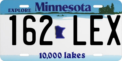 MN license plate 162LEX
