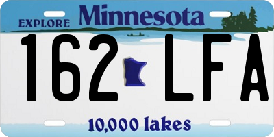 MN license plate 162LFA