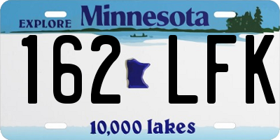 MN license plate 162LFK