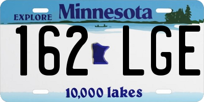 MN license plate 162LGE