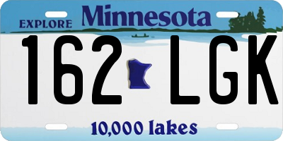 MN license plate 162LGK