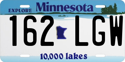 MN license plate 162LGW