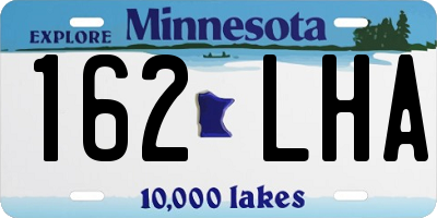 MN license plate 162LHA