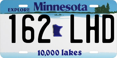 MN license plate 162LHD