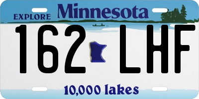 MN license plate 162LHF