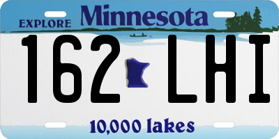 MN license plate 162LHI