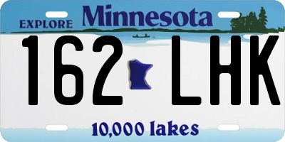 MN license plate 162LHK
