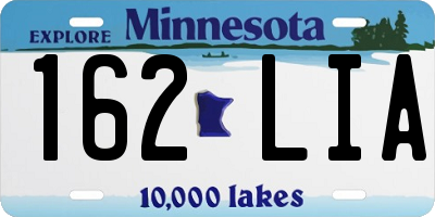 MN license plate 162LIA