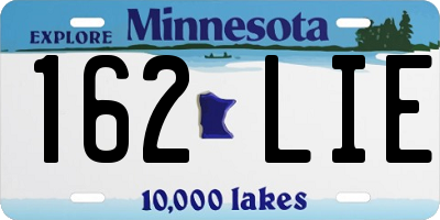 MN license plate 162LIE
