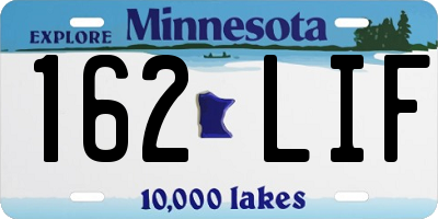 MN license plate 162LIF