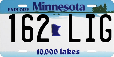 MN license plate 162LIG