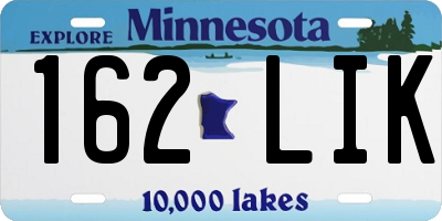 MN license plate 162LIK