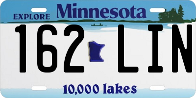 MN license plate 162LIN