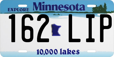 MN license plate 162LIP