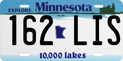 MN license plate 162LIS